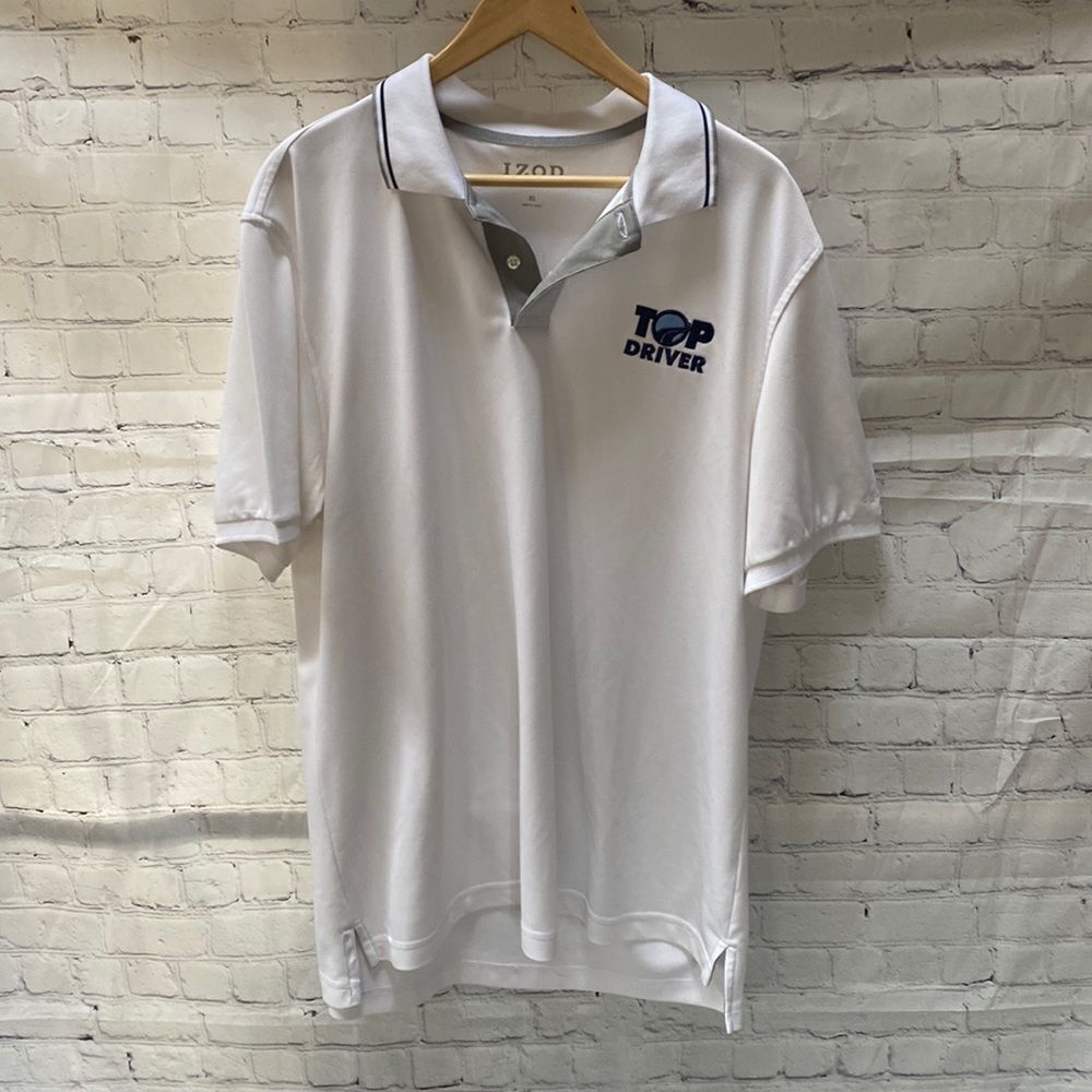 IZOD Top Driver Performance White Moisture Wicking Golf Polo Shirt